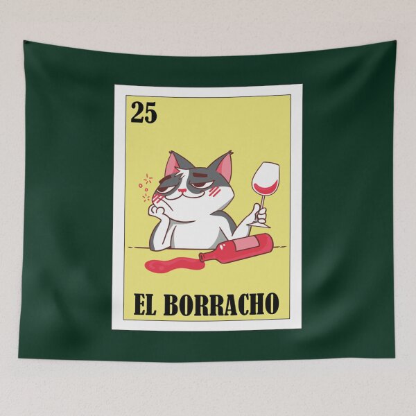 Item preview, Mexican Loteria - Regalo De el Funny Drunk Cat Lottery Design- Mexican Bingo El Gato   designed and sold by SwazzDdraws.
