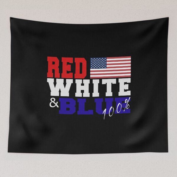 Item preview, Red White and Blue 100 Percent Patriotic American Flag designed and sold by HandTs Shop.