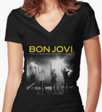 JOVI BON LIVE 2017 URANG Women's Fitted V-Neck T-Shirt