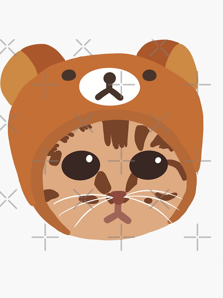 "Cute cat in a bear costume" Sticker for Sale by Bellaco Redbubble