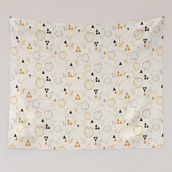 Item preview, bison buffalo - gold silver designed and sold by Laura Wright.