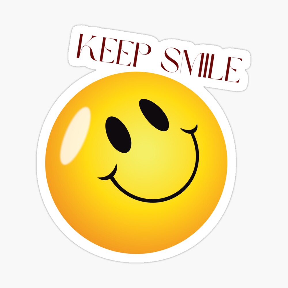 Smiling emoji with keep smile slogan design printed tshirt and ...