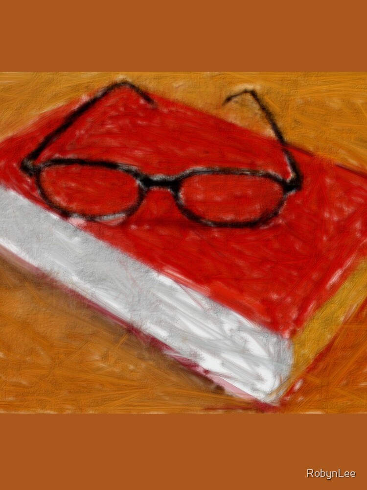 Book Under Glasses Drawstring Bag