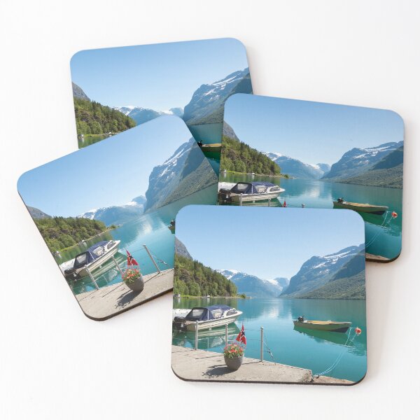 Item preview, Landscape of Lodalen valley with Lovatnet lake in summer, Norway designed and sold by Mikołaj Niemczewski.