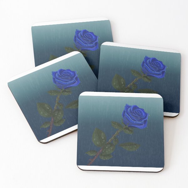 Item preview, Blue rose in the rain  designed and sold by Purplepugprints.