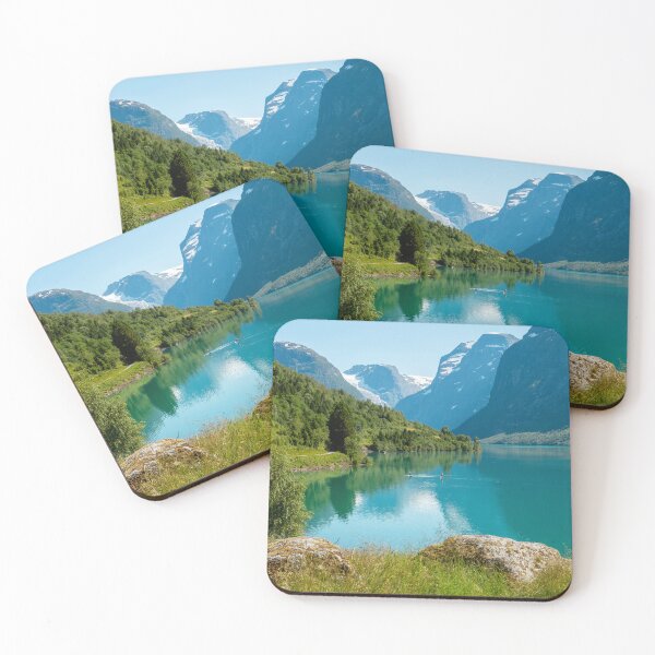 Item preview, Landscape of Lodalen valley with Lovatnet lake in summer, Norway designed and sold by Mikołaj Niemczewski.