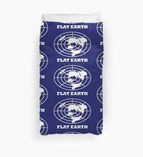 Flat Earth (White/Navy) Duvet Cover