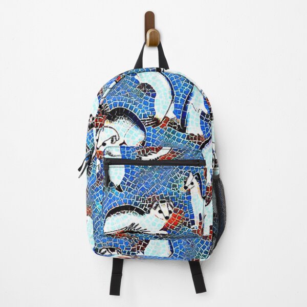 Item preview, funny weasels, ermine, marten, kawaii, cute animals, fluffy, mosaic, geometry, blue designed and sold by Maria Mihailova.
