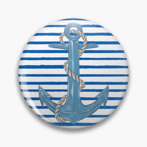 Item preview, Dark Navy Blue Nautical Marine Coastal seamless Stripes With Anchor Gift For Marine Lover designed and sold by anes18.