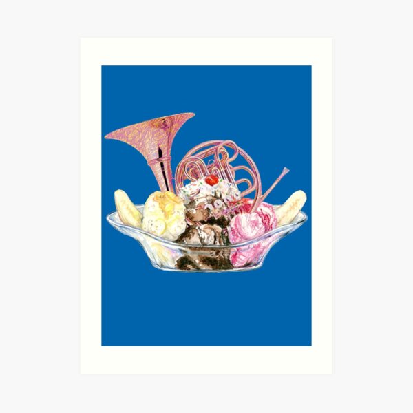 French Horn Banana Split Art Print