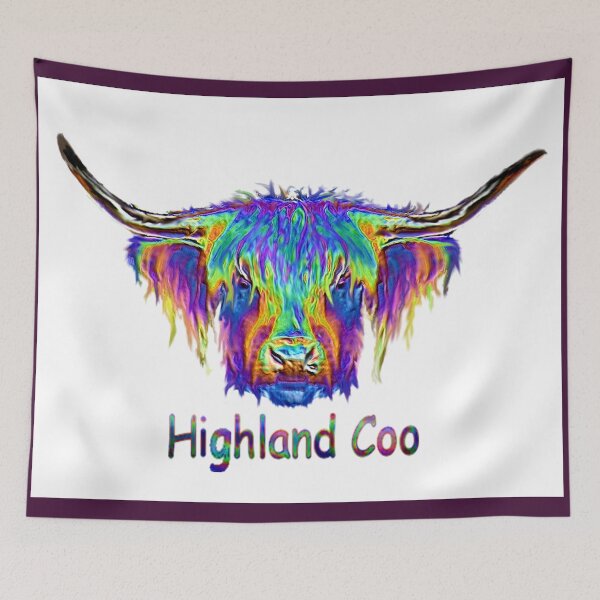 Item preview, Rainbow Highland Coo designed and sold by glenshee.