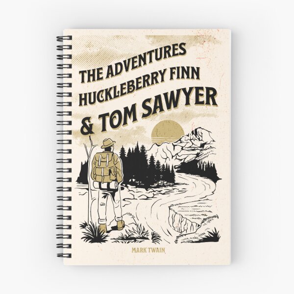 Item preview, The Adventures Of Huckleberry Finn And Tom Sawyer - Mark Twain Book Cover Art  designed and sold by Suyogsonar25.