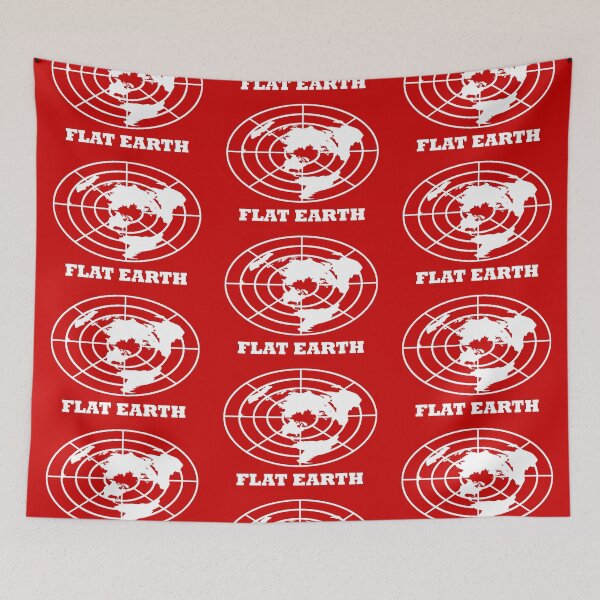 Item preview, Flat Earth (White/Dk Red) designed and sold by kirbeekatz.