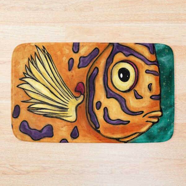 Item preview, Bright astonished tropical fish, funny stunned fish painting designed and sold by NadiaChevrel.
