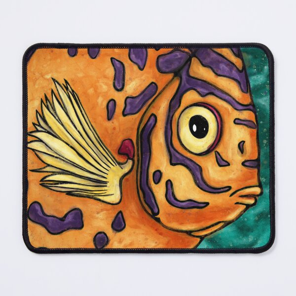 Item preview, Bright astonished tropical fish, funny stunned fish painting designed and sold by NadiaChevrel.