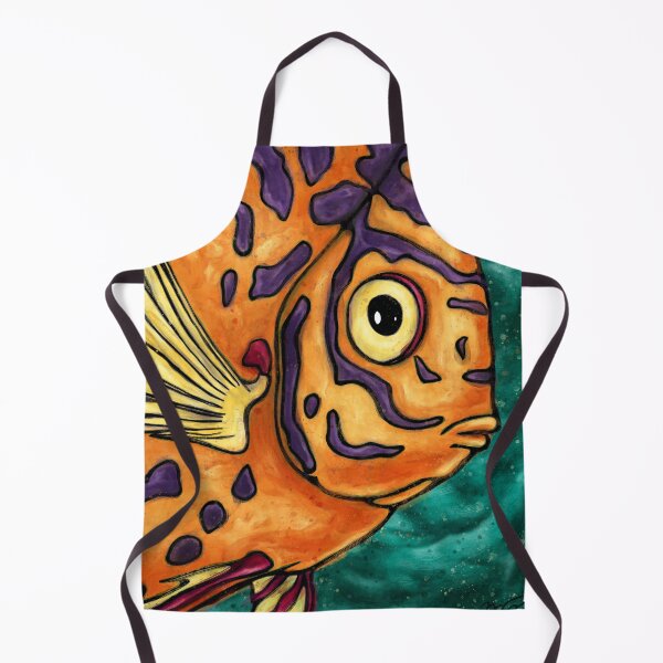 Item preview, Bright astonished tropical fish, funny stunned fish painting designed and sold by NadiaChevrel.