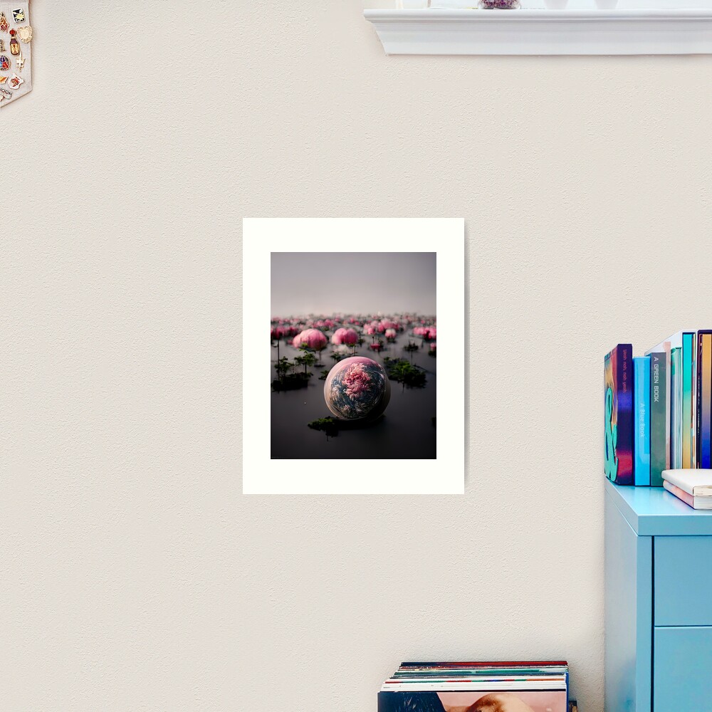 Cosmic Flower Alien Sci-Fi Space Planet Art Print