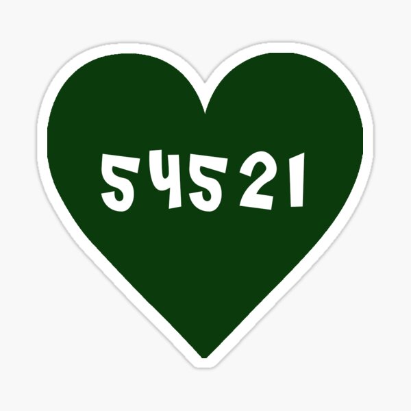 54521 - zipcode heart (green) Sticker