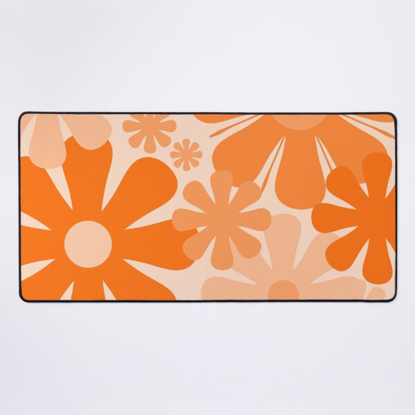Item preview, Retro 60s 70s Flowers - Vintage Style Floral Pattern Orange designed and sold by kierkegaard.