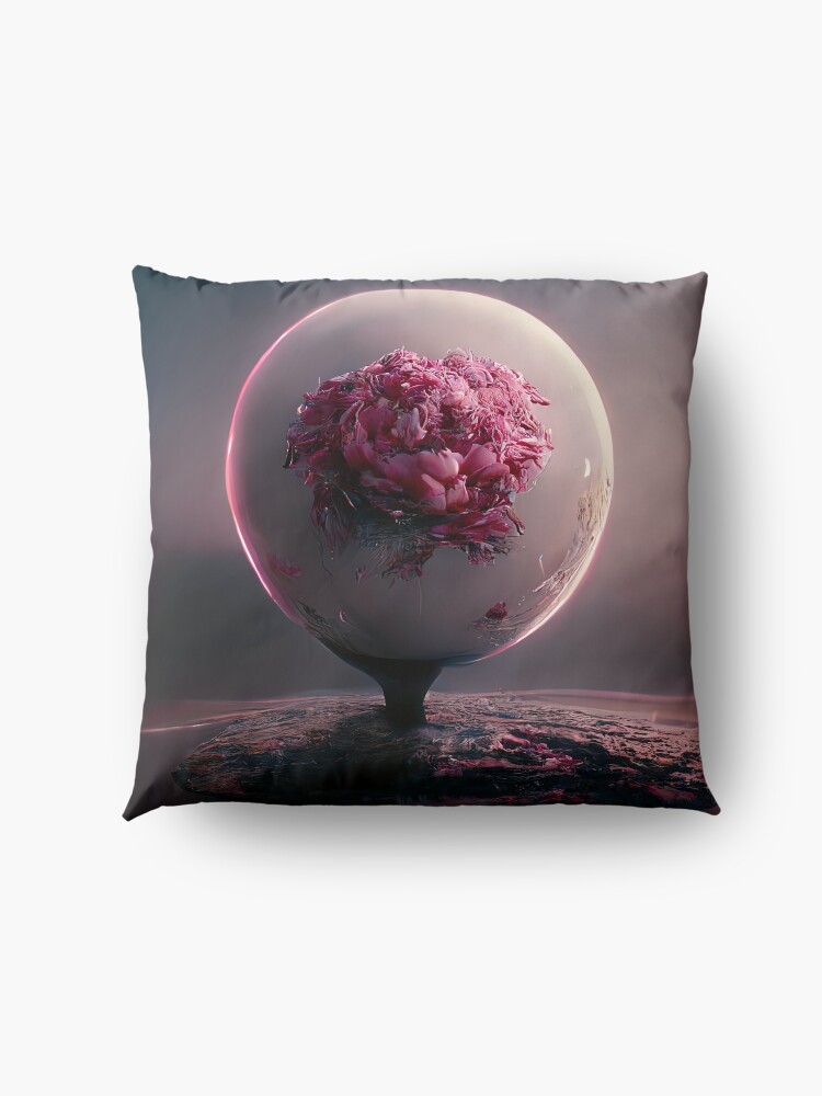 Alternate view of Cosmic Flower Alien Sci-Fi Space Planet Floor Pillow