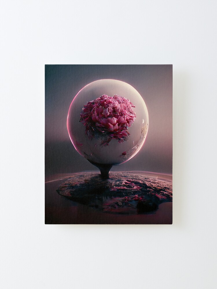 Alternate view of Cosmic Flower Alien Sci-Fi Space Planet Mounted Print