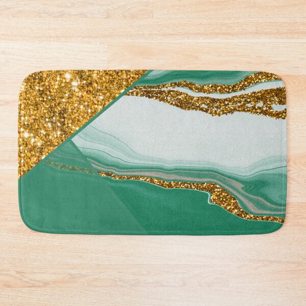 Item preview, green and gold glitter luxury marble pattern designed and sold by Beeroclock.