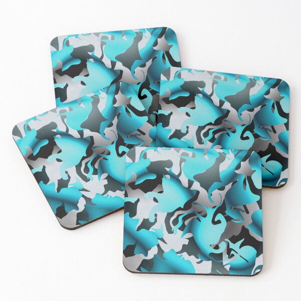Item preview, Turquoise camouflage pattern designed and sold by Milamara.