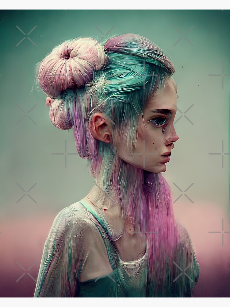 Pastel Goth Girl Portrait by AVisionInPink
