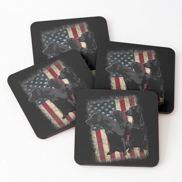 Item preview, Patriotic Black Labrador Retrievers, 3 Labradors with American Flag  designed and sold by LifeCrush.