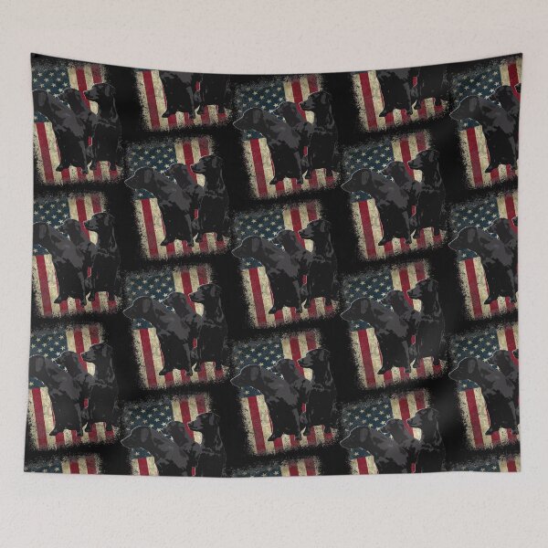 Item preview, Patriotic Black Labrador Retrievers, 3 Labradors with American Flag  designed and sold by LifeCrush.
