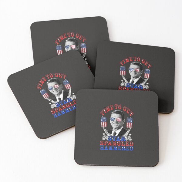 Aperçu de l'œuvre Il est temps d'obtenir Star Spangled Hammered 4 juillet Reagan Gear E créée et vendue par dosierg.