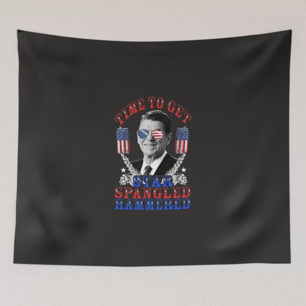 Aperçu de l'œuvre Il est temps d'obtenir Star Spangled Hammered 4 juillet Reagan Gear E créée et vendue par dosierg.