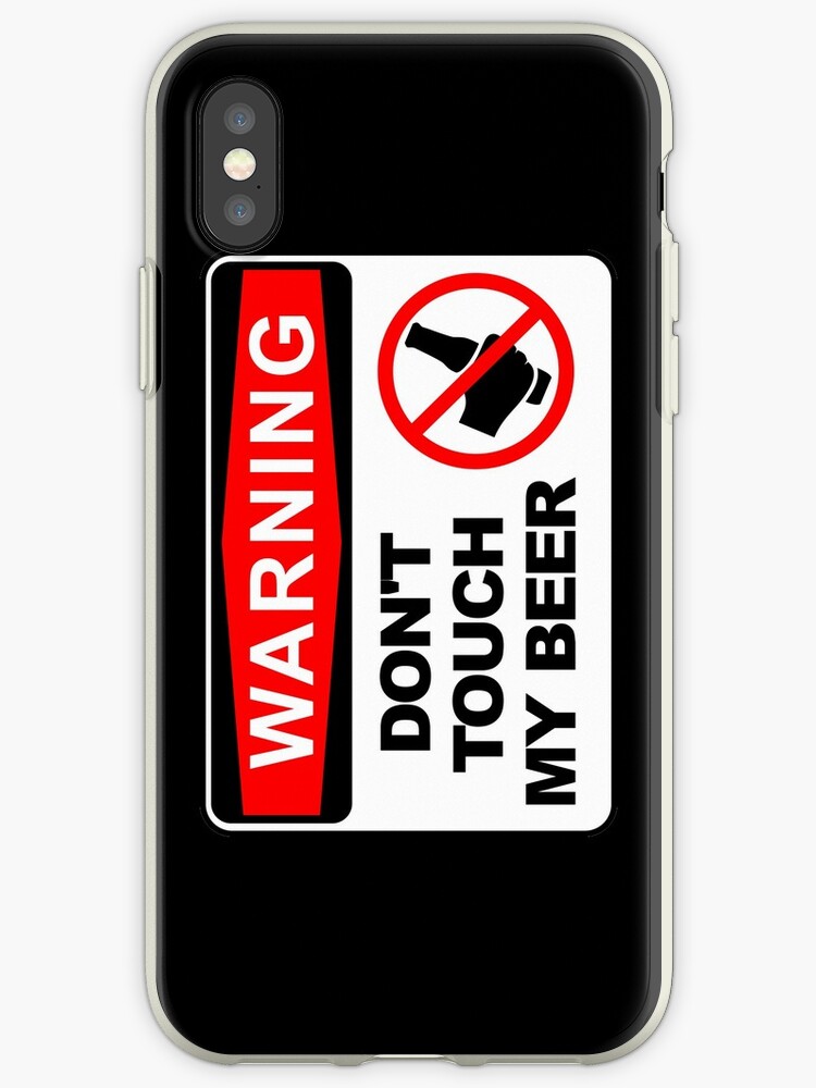 Warning Dont Touch My Beer Fridge Sticker Iphone Case By Alma Studio