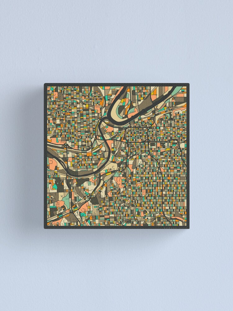 "KANSAS CITY MAP" Canvas Print for Sale by JazzberryBlue Redbubble