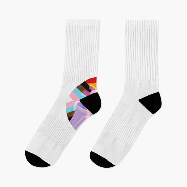 Item preview, Minecraft Axolotl LGBT Sticker LGBTQ: Progress Pride Flag POC designed and sold by PengaPingu.
