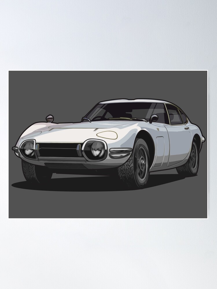 Artwork Toyota 2000 GT Classic White japan racing Icon