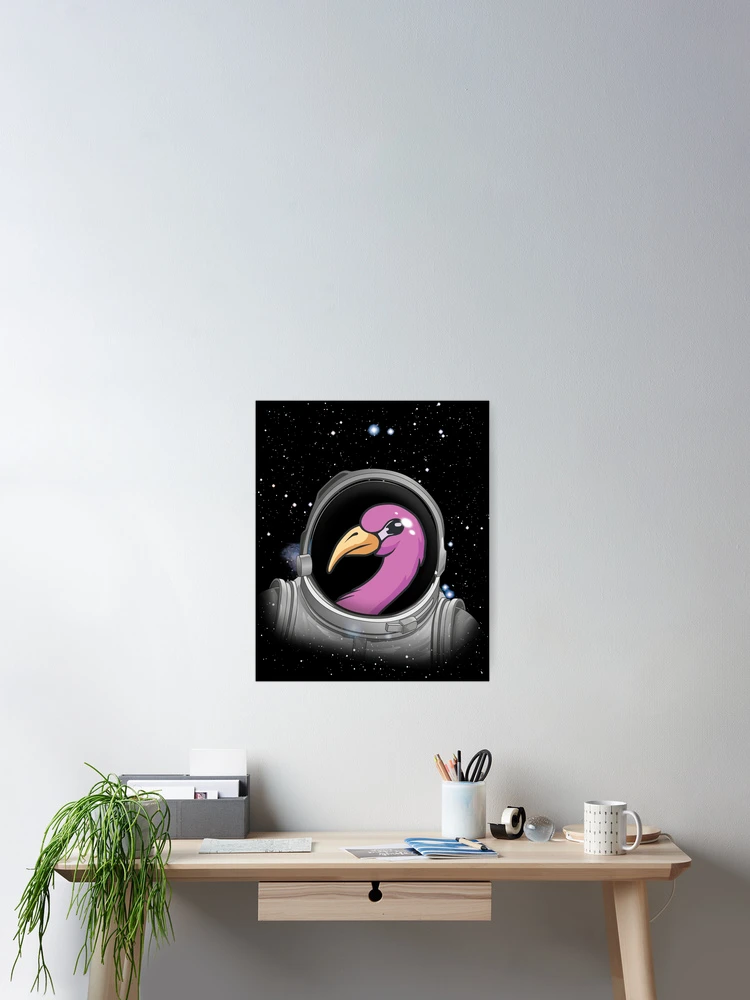 Thumbnail 2 von 3, Poster, Flamingo Astronaut Space Astronomy Astronaut Flamingo Gear designt und verkauft von DynamicDesign.