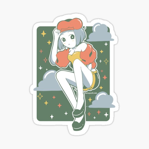 Cool Orange Hat Sticker