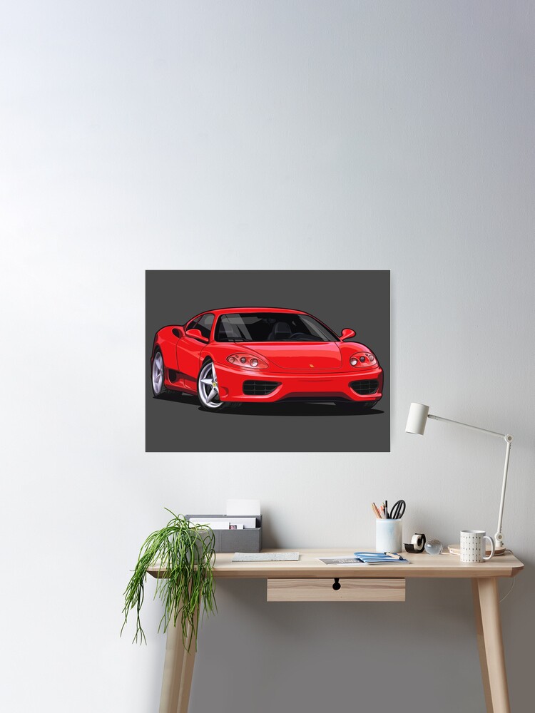 Artwork Ferrari 360 RED Rosso (Italian Sports car) 2000