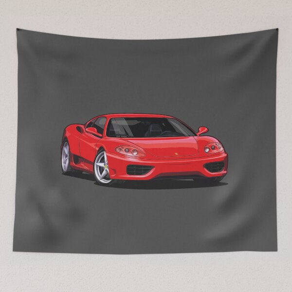 Item preview, Artwork Ferrari 360 RED Rosso (Italian Sports car) 2000 illustration designed and sold by SketchNinja.