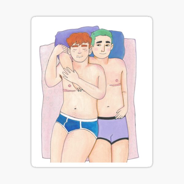 cuddling boys Sticker
