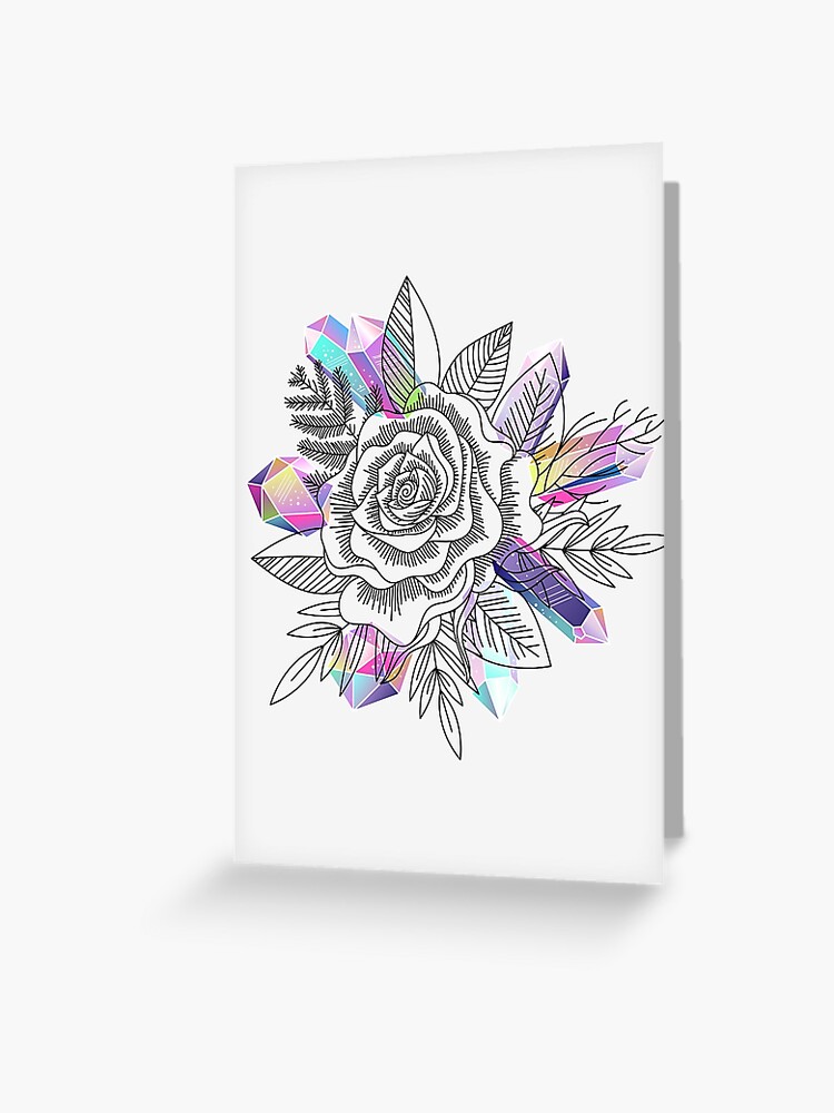 Rose and Crystals Greeting Card for Sale by Marina Demidova