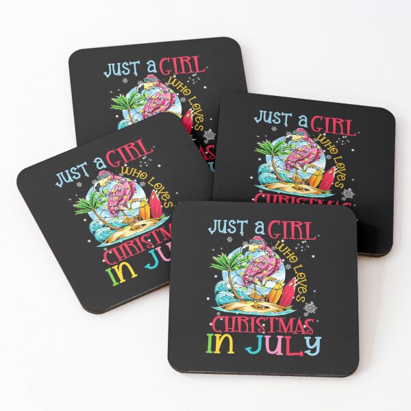 Item preview, Womens Just A Girl Who Loves Christmas In July Summer Flamingo Xmas designed and sold by blissfulsecreti.