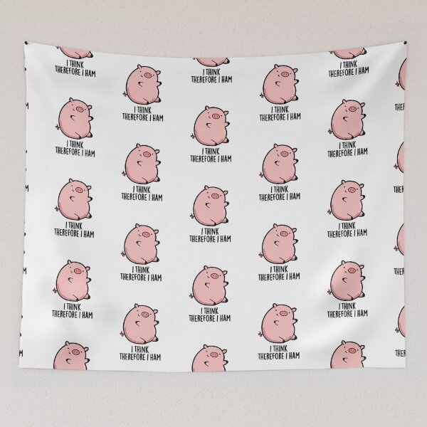 Item preview, I Think Therefore I Ham Funny Pig Puns  designed and sold by punnybone.