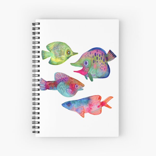 Mixed Media Fishes Spiral Notebook