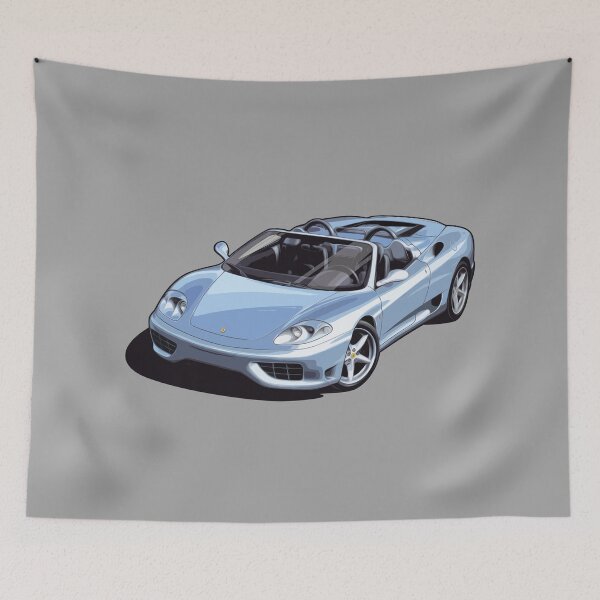 Item preview, Artwork Ferrari 360 Spider BLUE (Italian Sports car) 2000 illustration designed and sold by SketchNinja.