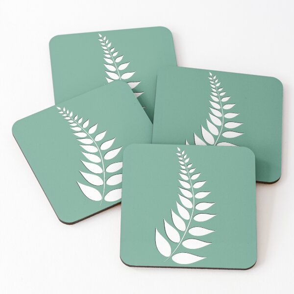 Item preview, Tropical Leaf White Outline with Green Background designed and sold by DriftDigitalArt.
