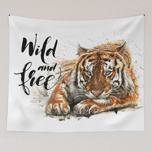 Item preview, Tiger text, watercolor, predator, wildlife designed and sold by Kostart.