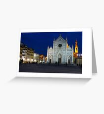 Blue Hour - Santa Croce Church, Florence, Italy Greeting Card