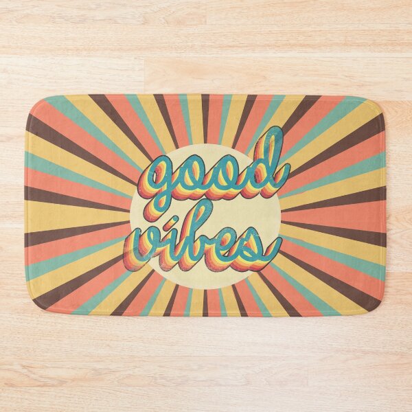 Item preview, Colorful 80s Retro Palette Good Vibes 3D Extruded Text Distressed Script Typography designed and sold by Cawaiico.